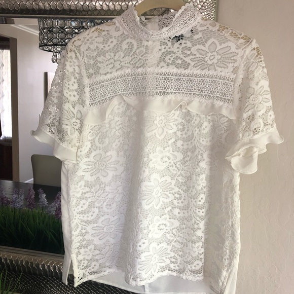 White lacy Gibson top 😇 - Picture 2 of 8